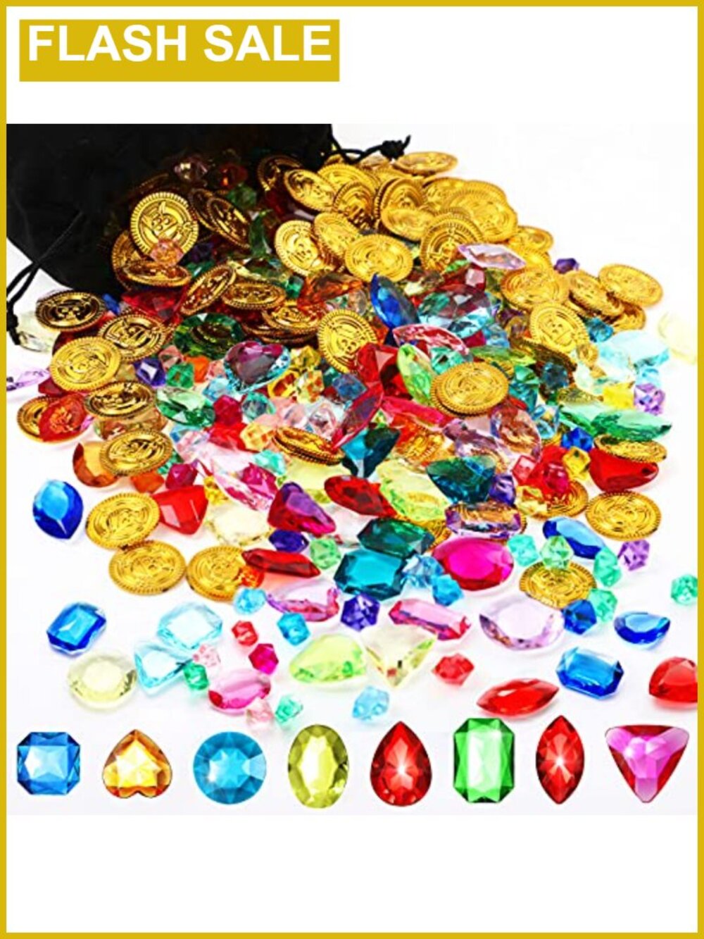 430 Pcs Pirate Treasure Gold Coins & Gems Party Favors Halloween